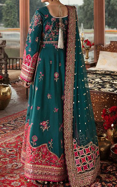 Gulaal Teal Silk Suit | Pakistani Wedding Dresses- Image 2