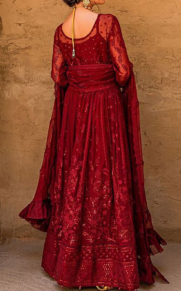 Scarlet Chiffon Suit | Pakistani Wedding Dresses