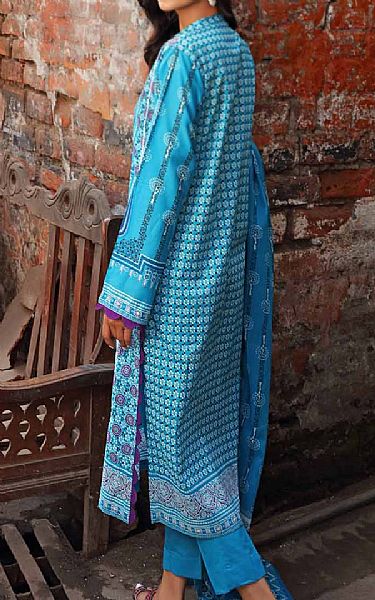 Gul Ahmed Turquoise Lawn Suit | Pakistani Dresses in USA- Image 2