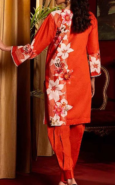 Gul Ahmed Flame Red Lawn Suit (2 pcs) | Pakistani Lawn Dress in USA- Image 2