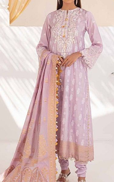 Gul Ahmed Lilac Jacquard Suit | Pakistani Embroidered Chiffon Dresses- Image 1