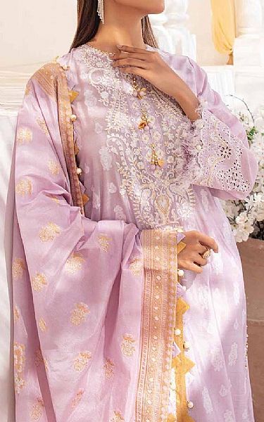 Gul Ahmed Lilac Jacquard Suit | Pakistani Embroidered Chiffon Dresses- Image 2