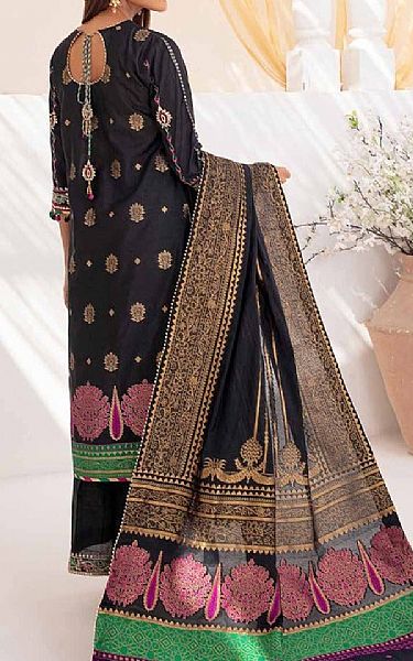 Gul Ahmed Black Jacquard Suit | Pakistani Embroidered Chiffon Dresses- Image 2