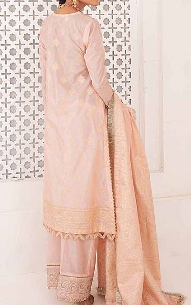 Gul Ahmed Oyster Pink Jacquard Suit | Pakistani Embroidered Chiffon Dresses- Image 2