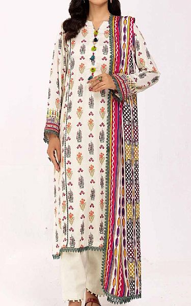 Gul Ahmed Off White Cotail Suit | Pakistani Winter Dresses in USA- Image 1
