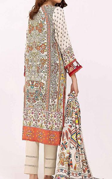 Gul Ahmed Off White Cotail Suit | Pakistani Winter Dresses in USA- Image 2