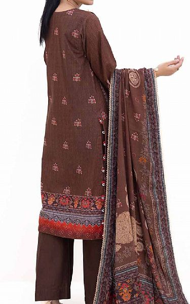 Gul Ahmed Brown Khaddar Suit | Pakistani Winter Dresses in USA- Image 2
