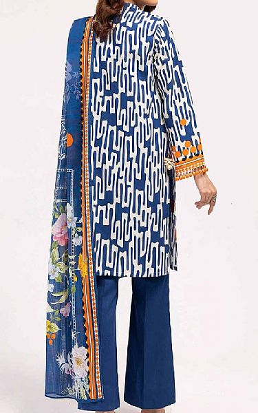 Gul Ahmed Light Navy Blue Corduroy Suit | Pakistani Winter Dresses in USA- Image 2
