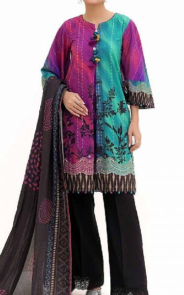 Gul Ahmed Raspberry/Green Khaddar Suit | Pakistani Winter Dresses in USA- Image 1