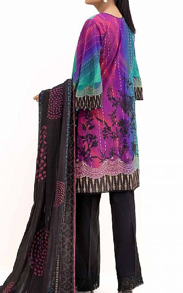Gul Ahmed Raspberry/Green Khaddar Suit | Pakistani Winter Dresses in USA- Image 2