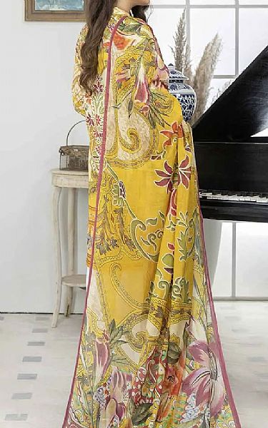 Gul Ahmed Cream/Mustard Lawn Suit (2 Pcs) | Pakistani Dresses in USA- Image 2