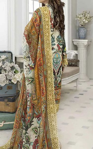 Gul Ahmed Dark Green/Off-white Lawn Suit (2 Pcs) | Pakistani Dresses in USA- Image 2