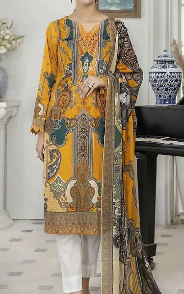 Gul Ahmed Orange Lawn Suit (2 Pcs) | Pakistani Dresses in USA- Image 1
