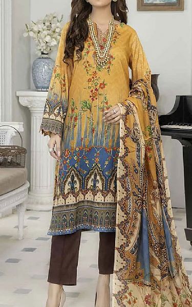 Gul Ahmed Marigold Orange Lawn Suit (2 Pcs) | Pakistani Dresses in USA- Image 1