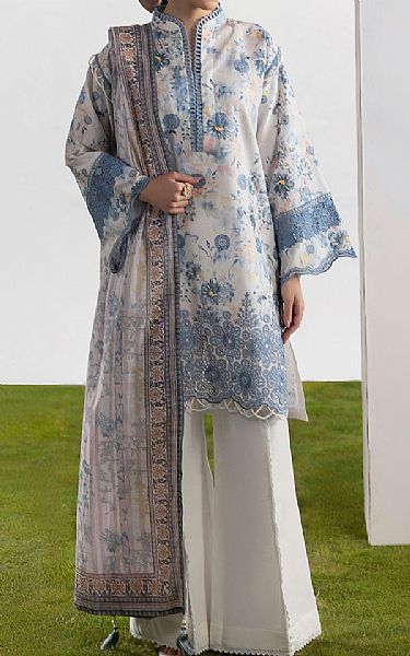 Gul Ahmed Off White Lawn Suit | Pakistani Lawn Dress in USA- Image 1