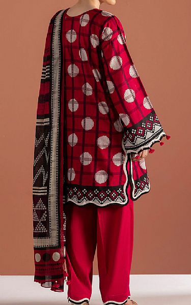 Gul Ahmed Cadmium Red Lawn Suit | Pakistani Lawn Dress in USA- Image 2