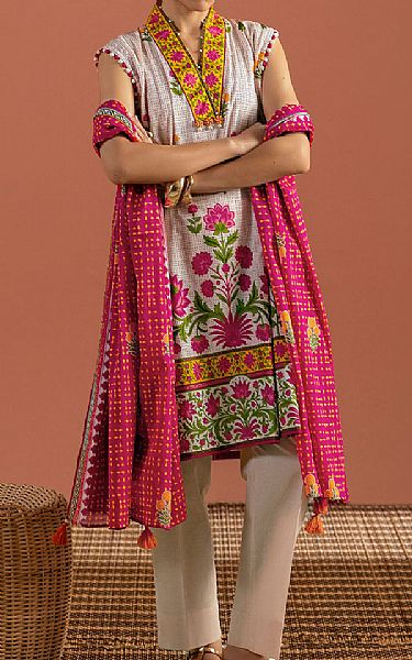 Gul Ahmed Off White Lawn Suit | Pakistani Lawn Dress in USA- Image 1