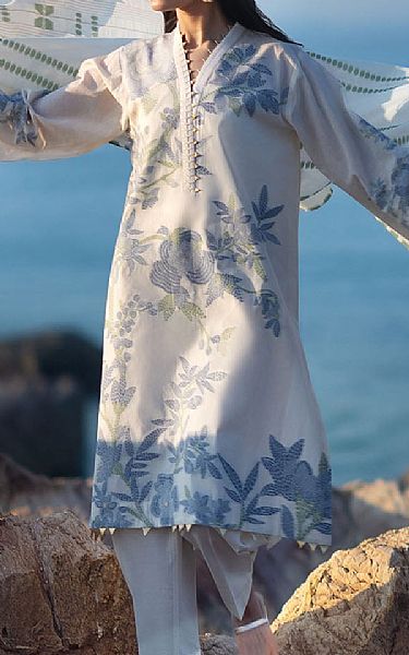 Gul Ahmed Off White Jacquard Suit | Pakistani Lawn Dress in USA- Image 1