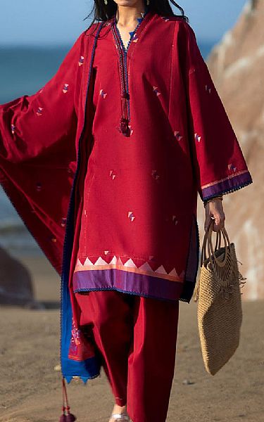 Gul Ahmed Cardinal Jacquard Suit | Pakistani Lawn Dress in USA- Image 1