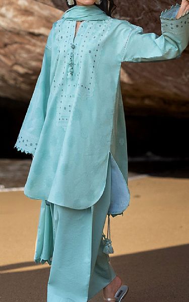 Gul Ahmed Turquoise Jacquard Suit | Pakistani Lawn Dress in USA- Image 1