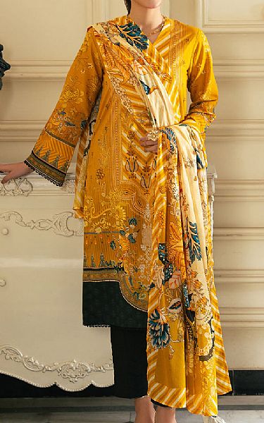 Gul Ahmed Orange Cross Hatch Suit | Pakistani Lawn Dress in USA- Image 1