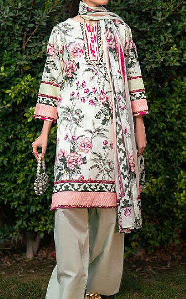 Gul Ahmed Off White Cross Hatch Suit | Pakistani Lawn Dress in USA- Image 1