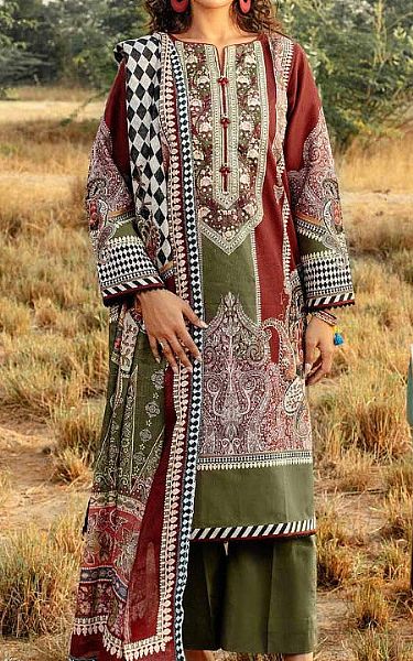 Gul Ahmed Pistachio Green Corduroy Suit | Pakistani Winter Dresses- Image 1