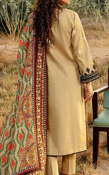 Gul Ahmed Tan Corduroy Suit | Pakistani Winter Dresses- Image 2