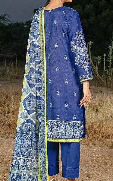 Gul Ahmed Royal Blue Corduroy Suit | Pakistani Winter Dresses- Image 2