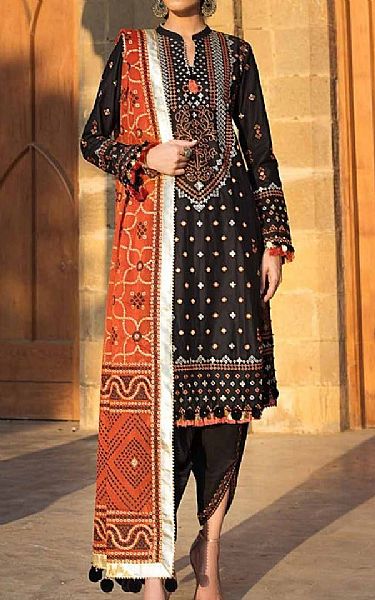 Gul Ahmed Black Lawn Suit | Pakistani Lawn Suits- Image 1