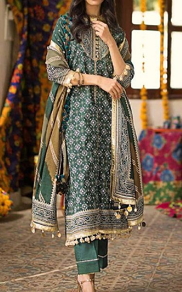 Gul Ahmed Mineral Green Lawn Suit | Pakistani Lawn Suits- Image 1
