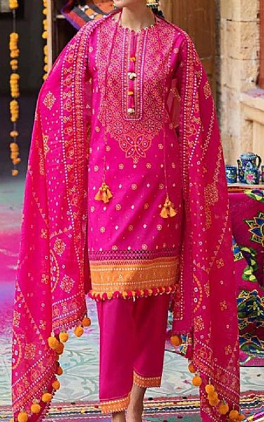 Gul Ahmed Hot Pink Lawn Suit | Pakistani Lawn Suits- Image 1