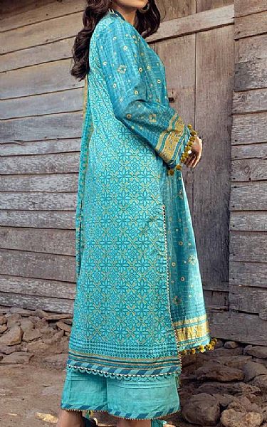 Gul Ahmed Turquoise Lawn Suit | Pakistani Lawn Suits- Image 2