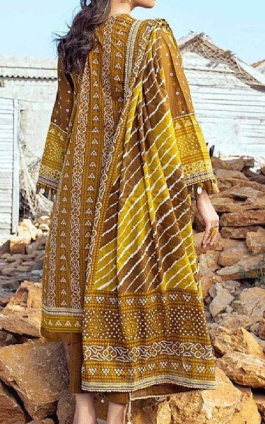 Gul Ahmed Dirt Brown Lawn Suit | Pakistani Lawn Suits- Image 2
