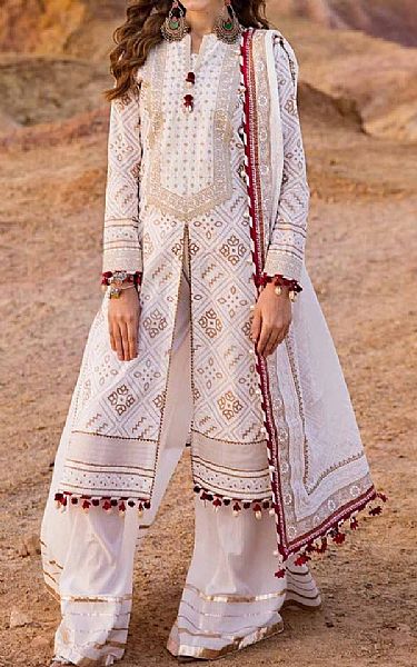 Gul Ahmed Off White Lawn Suit | Pakistani Lawn Suits- Image 1