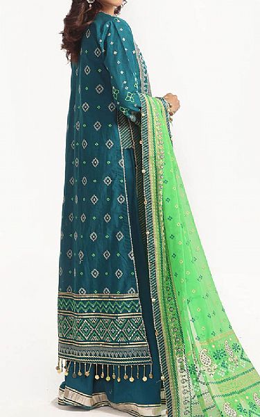 Gul Ahmed Deep Sea Green Lawn Suit | Pakistani Lawn Dress in USA- Image 2