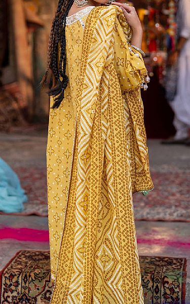 Gul Ahmed Yellow Lawn Suit | Pakistani Lawn Dress in USA- Image 2