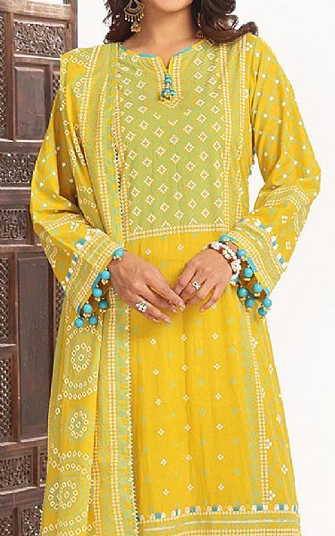 Gul Ahmed Golden Yellow Lawn Suit | Pakistani Lawn Dress in USA- Image 2