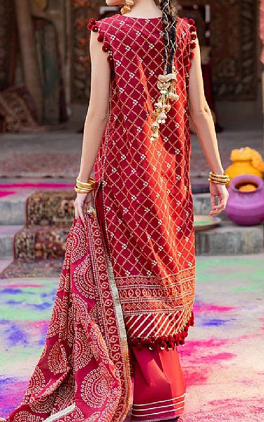 Gul Ahmed Red Lawn Suit | Pakistani Lawn Dress in USA- Image 2