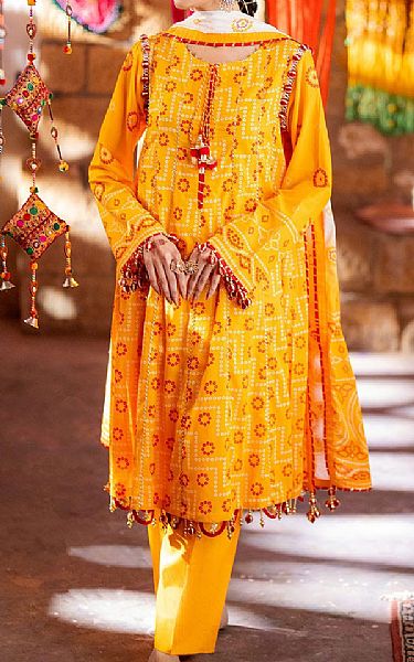 Gul Ahmed Orange Lawn Suit | Pakistani Lawn Dress in USA- Image 1
