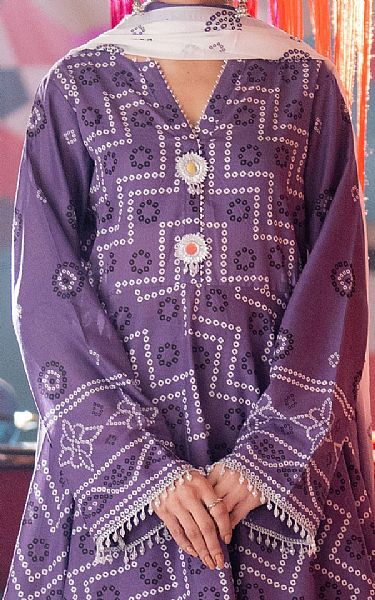 Gul Ahmed Faded Purple Lawn Suit | Pakistani Lawn Dress in USA- Image 2