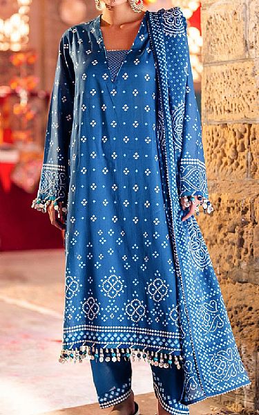 Gul Ahmed Blue Lawn Suit | Pakistani Lawn Dress in USA- Image 1