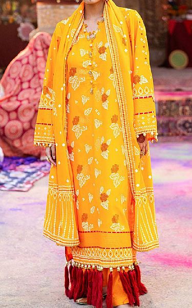 Gul Ahmed Orange Lawn Suit | Pakistani Lawn Dress in USA- Image 1