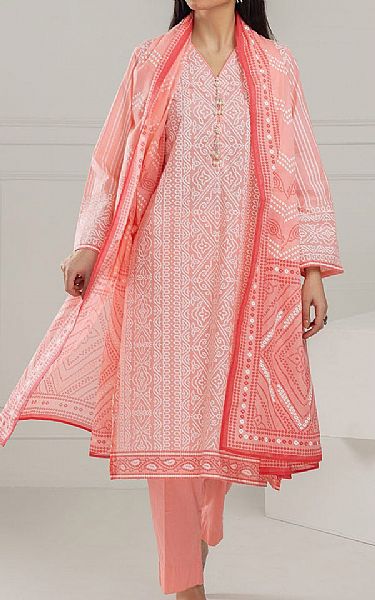 Gul Ahmed Sea Pink Lawn Suit | Pakistani Lawn Dress in USA- Image 1
