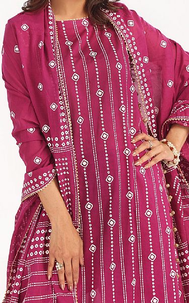 Gul Ahmed Raspberry Rose Lawn Suit | Pakistani Lawn Dress in USA- Image 2