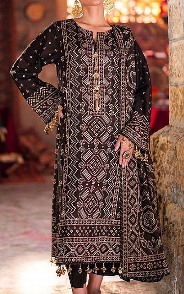 Gul Ahmed Brown Lawn Suit | Pakistani Lawn Dress in USA- Image 1