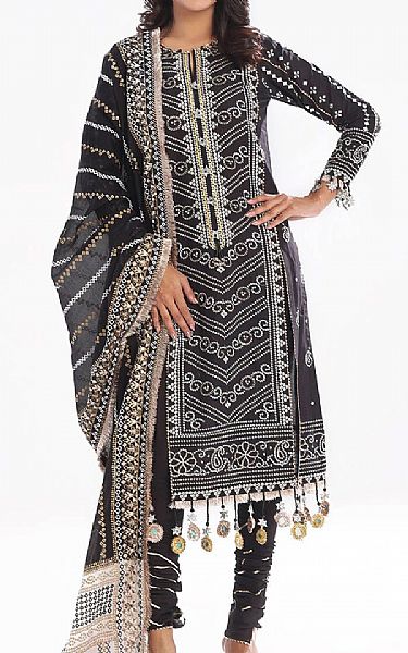 Gul Ahmed Black Lawn Suit | Pakistani Lawn Dress in USA- Image 1