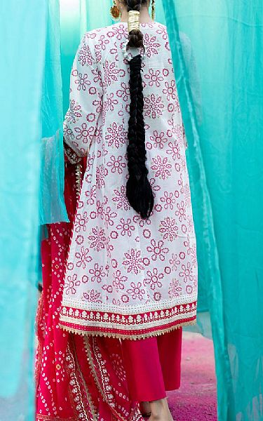 Gul Ahmed Off White/Pink Lawn Suit | Pakistani Lawn Dress in USA- Image 2