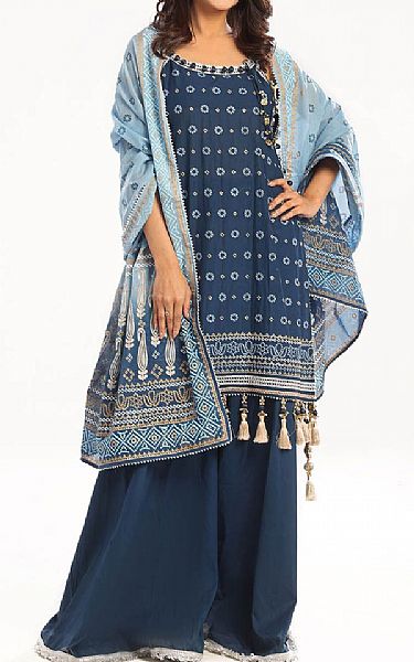 Gul Ahmed Pickled Bluewood Lawn Suit | Pakistani Lawn Dress in USA- Image 1