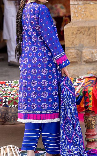 Gul Ahmed Royal Blue Lawn Suit | Pakistani Lawn Dress in USA- Image 2